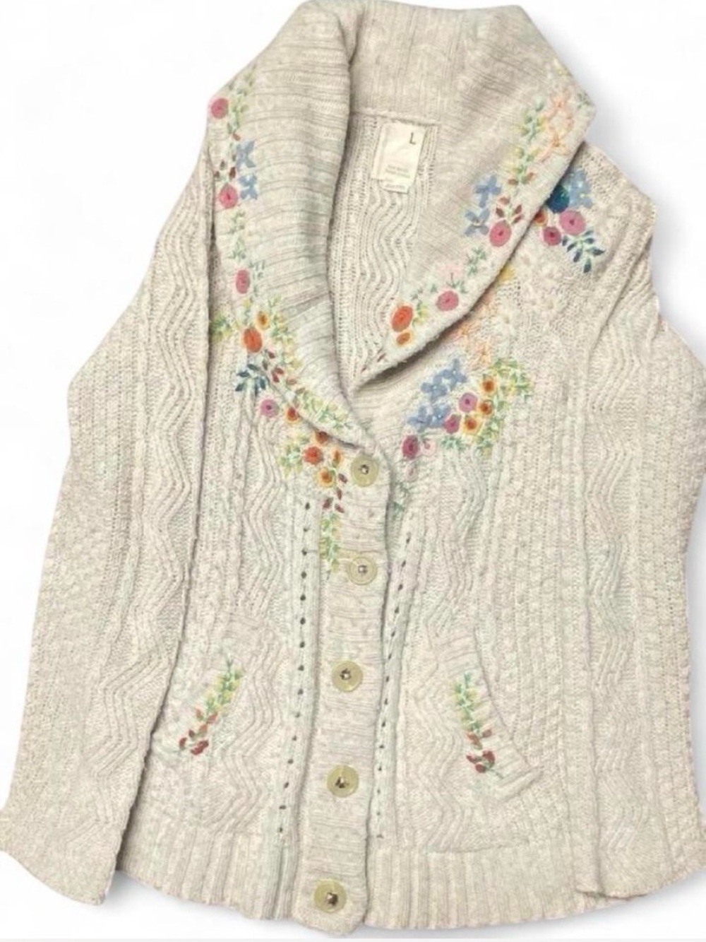 RARE! Anthropology “Far Away From Close” Embroidered Cardigan